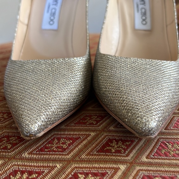 Jimmy Choo champagne glitter stilettos, sz 39,5 - Picture 10 of 10